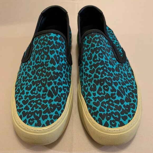Saint Laurent Paris Slip-On Sneakers – Men’s 43 / US 9 – Blue Leopard - Picture 1 of 11